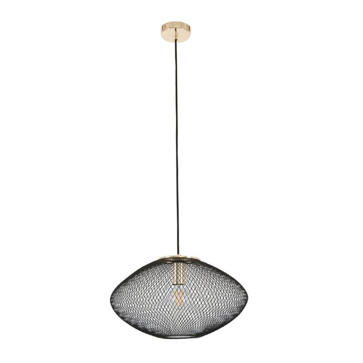Gela Elegant Contemporary Pendant Lamp Light Interior ES 60W Black Large Stainless Steel