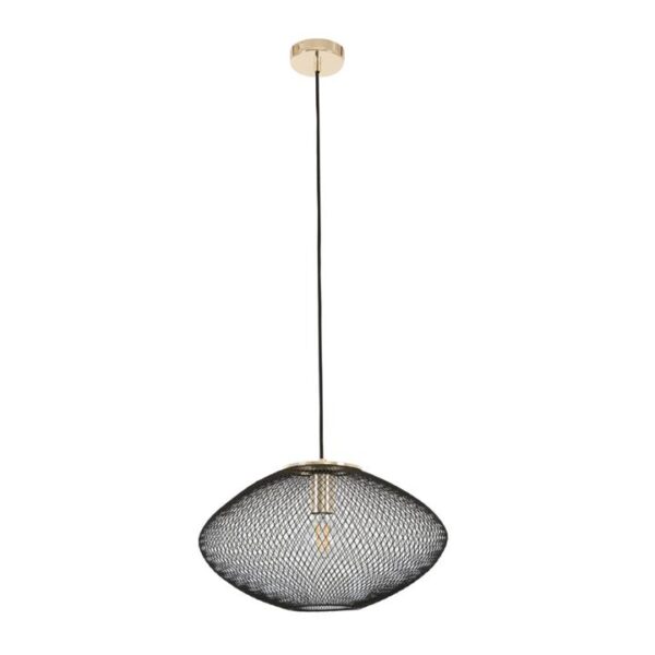 Gela Elegant Contemporary Pendant Lamp Light Interior ES 60W Black Small Stainless Steel