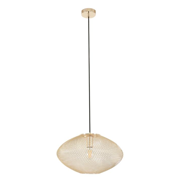 Gela Elegant Contemporary Pendant Lamp Light Interior ES 60W Champagne Gold Small