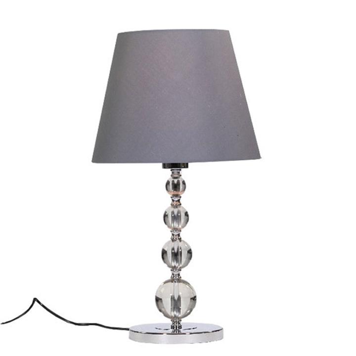 Gidan Elegant Vintage Crystal Table Lamp Fabric Shade - Chrome