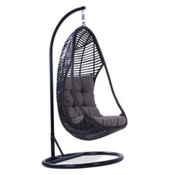 Gigi Wicker Outdoor Hanging Egg Chair - Textured Grey by Interior Secrets - AfterPay Available