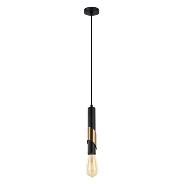 Gold Modern Pendant Lamp Light Interior ES Matte Black Antique Brass Plate Tube