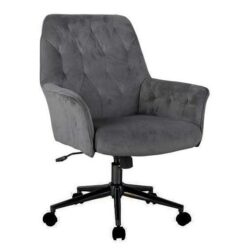 Goodwin Premium Velvet Fabric Executive Office Work Task Desk Computer Chair - Charcoal