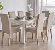 Hamilton 6 Seater Dining Set With Avenue Chairs White