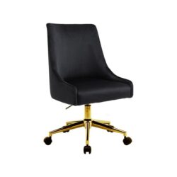 Hamilton Velvet Fabric Modern Office Computer Task Desk Chair - Dark Blue