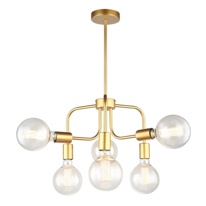 Hera Elegant Modern Pendant Lamp Light Interior ESx6 Matte Gold with 6 Arms