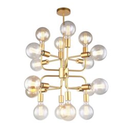Hilda Contemporary Elegant Pendant Lamp Light Interior ESx16 Matte Gold 8 x C Arms