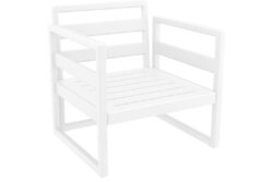 Hospitality Plus Mykonos Lounge Chair - Single Seater Armchair - White