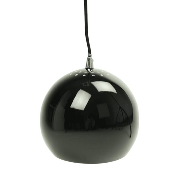 Ines Modern Spherical Cord Drop Metal Pendant Light Lamp - Black