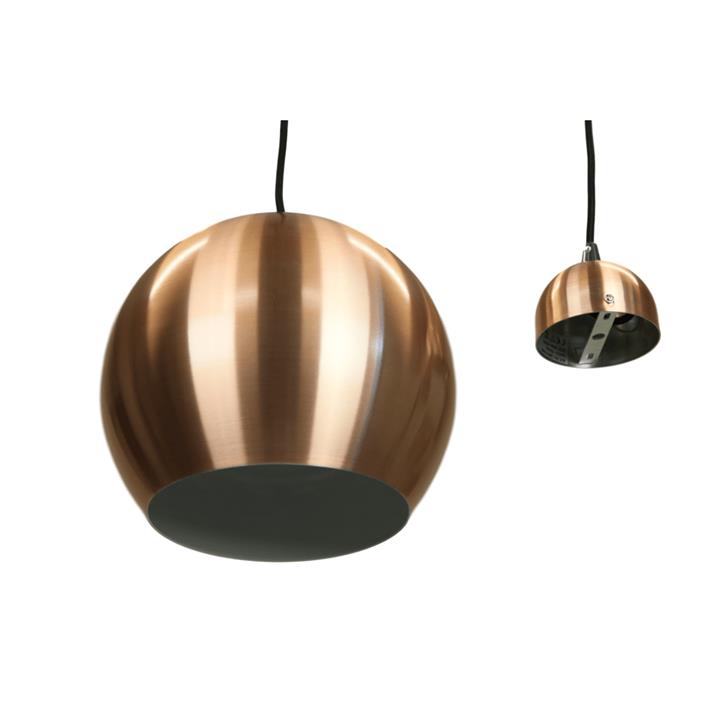 Ines Modern Spherical Cord Drop Metal Pendant Light Lamp - Copper