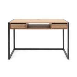 Isla Study Writing Computer Office Working Desk Table W/ 2-Drawers - Natural/Black