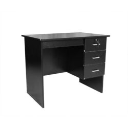 Jace Office Writing Study Computer Desk Table 120cm W/ 3-Drawers - Black