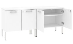 JasonL Executive Credenza Four Door Office Storage Cabinet Extra - White