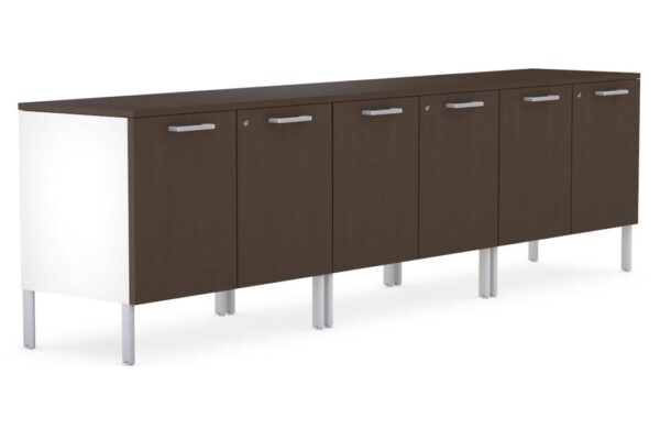 JasonL Executive Credenza Office Storage Cabinet Extra - 2400mm [Silver] - Wenge