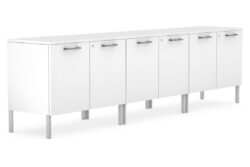 JasonL Executive Credenza Office Storage Cabinet Extra - 2400mm [Silver] - White