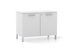 JasonL Executive Credenza Office Storage Cabinet Extra - 800mm [Silver] - White