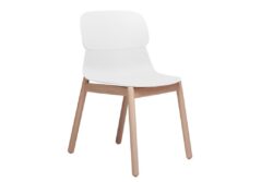 JasonL Office Chair - Sammy Caf� Chair, Waiting Room Chair, Wood Leg, No Pad - White