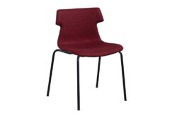 JasonL Office Chair - Wave Cafe Chair, Fabric, 4 Legged - Black - Burgundy