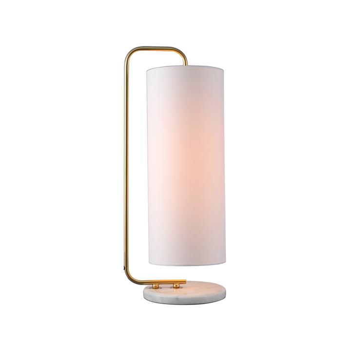 Jenni Modern Luxury Marble Base Linen Shade Table Lamp Light Gold