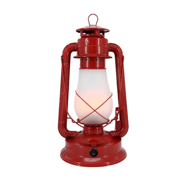 Karson Table Lamp 12V ES Gloss White Lantern With Flame Lamp