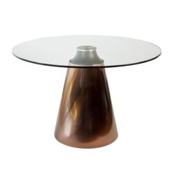Kerry Round Dining Table 120cm - Glass Top - Copper
