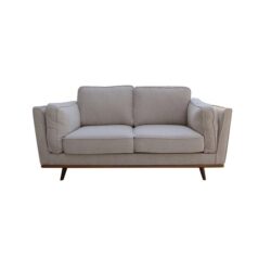 Kinsey 2-Seater Modern Fabric Lounge Sofa Wooden Frame- Beige