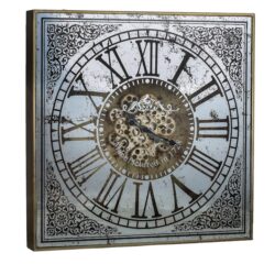 Large Square Wall Mirror Fashionable Wall Clock With Moving 3D Mechanism 82CM