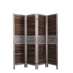 Levede 4 Panel Room Divider Folding Screen Privacy Dividers Stand Wood Brown