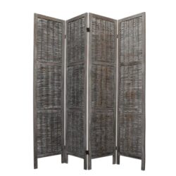 Levede 4 Panels Room Divider Screen Privacy Rattan Timber Fold Woven Grey