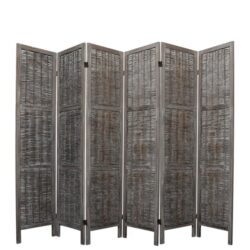 Levede 6 Panels Room Divider Screen Privacy Rattan Timber Fold Woven Grey