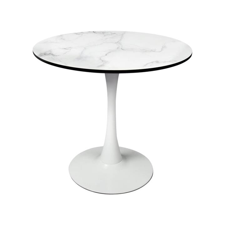 Levede Dining Table Kitchen Swivel Marble Tulip Outdoor Round Metal White