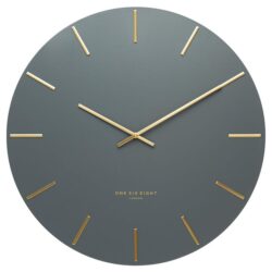 Lin 40cm Silent Wall Clock - Charcoal by Interior Secrets - AfterPay Available