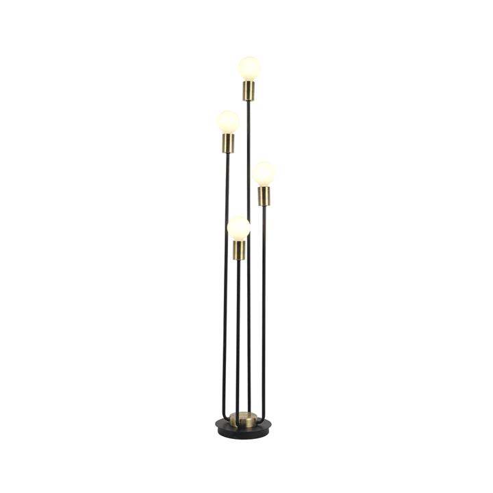 Lincoln 4-Lights Standing Floor Lamp Metal Base - Antique Brass