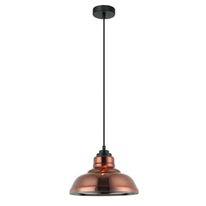 Lumin Rustic Pendant Lamp Light Interior ES Copper Coloured Glass Dome