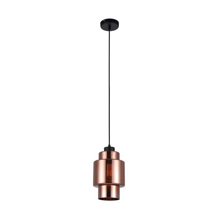 Lumin Rustic Pendant Lamp Light Interior ES Copper Coloured Glass Double Cylinder