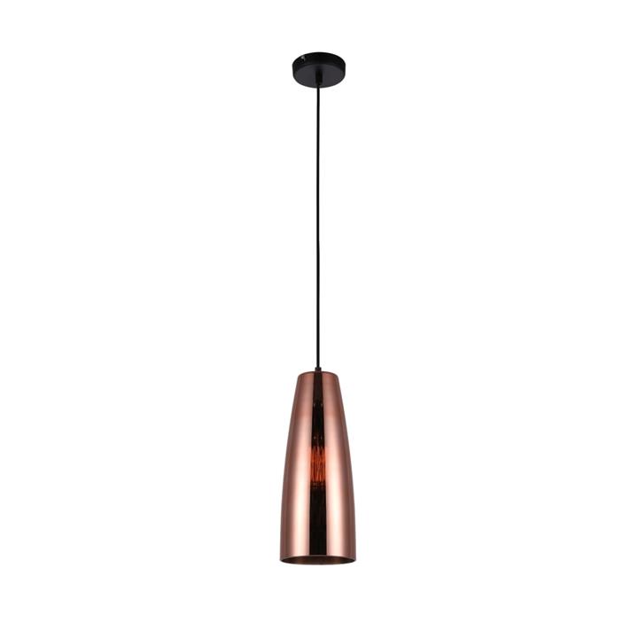 Lumin Rustic Pendant Lamp Light Interior ES Copper Coloured Glass Ellipse