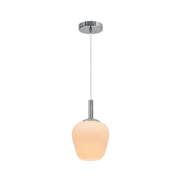 Lydia Glass Modern Elegant Pendant Lamp Ceiling Light - Chrome