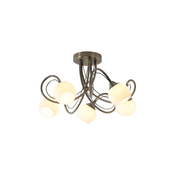 Malini 5 Lights Modern Elegant Pendant Lamp Ceiling Light - Antique Brass