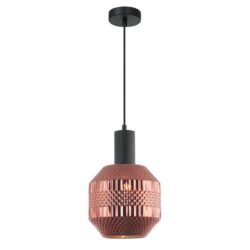 Mara Modern Pendant Lamp Light Interior ES Copper Glass Jar