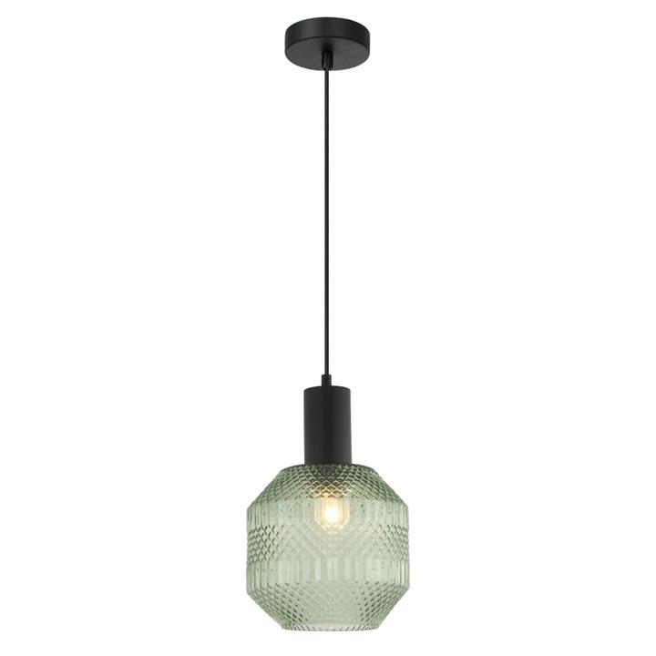 Mara Modern Pendant Lamp Light Interior ES Green Glass Jar