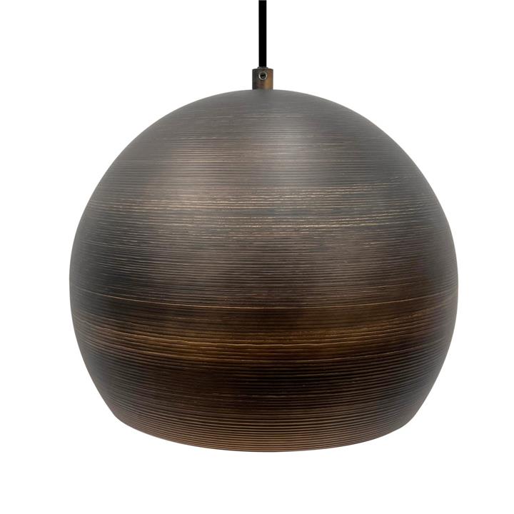 Marga Contemporary Dome Shape Asymmetrical Patterns Metal Pendant Light Lamp Small - Brown