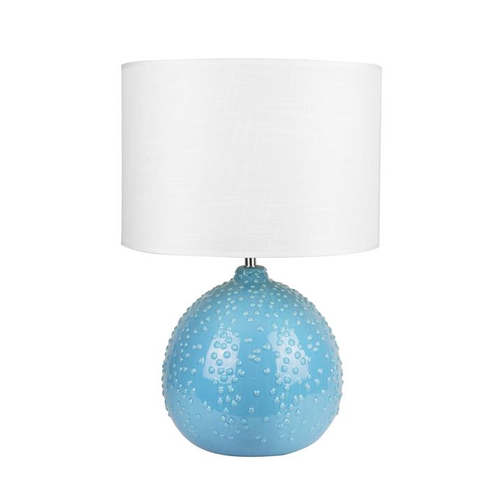 Marina Fun Ceramic Base Fabric Shade Table Lamp Light Blue