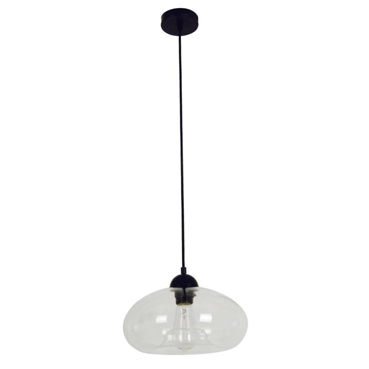 Masha Modern Pendant Lamp Light Interior ES Clear Glass Oval