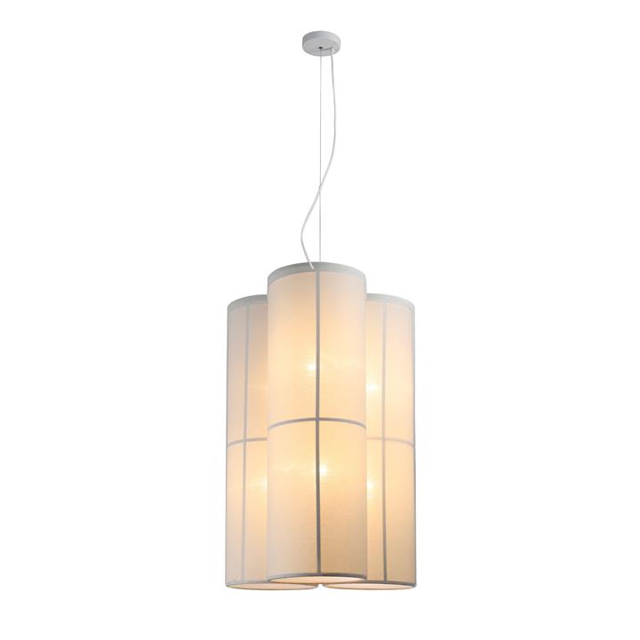 Matilda Modern Classic 6-Lights Linen Shade Pendant Lamp Light White