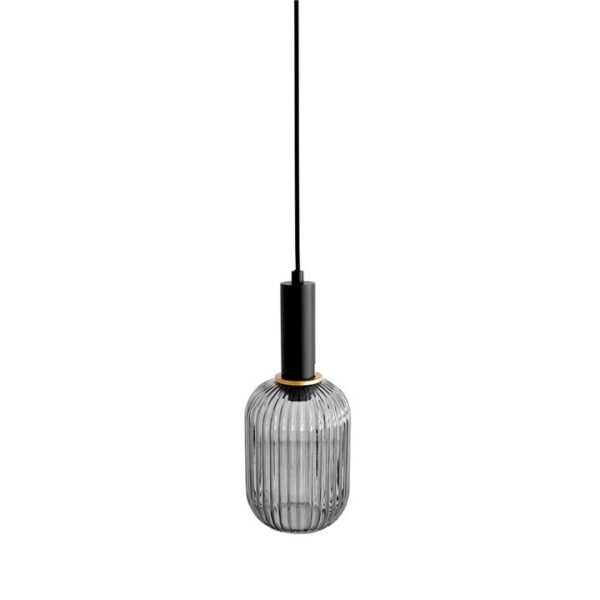 Mendrez Elegant Curved Glass Contour Pendant Light Lamp - Black
