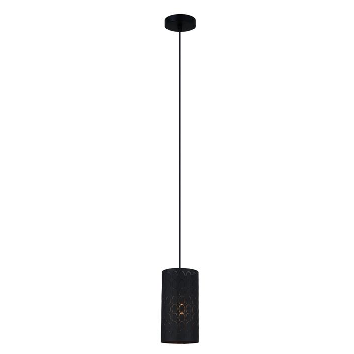 Mondela Elegant Classic Pendant Lamp Light Interior ES Embossed Black Oblong