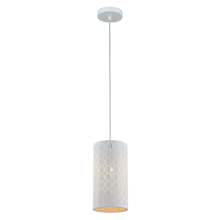 Mondela Elegant Classic Pendant Lamp Light Interior ES Embossed White Oblong