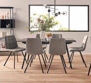 Monti 6 Seater Dining Set With Charlie Chairs Grey