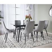 Monti 6 Seater Dining Set With Lyon Chairs Dining Grey