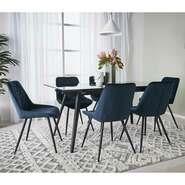 Monti 6 Seater Dining Set With Reyna Dining Chairs Blue